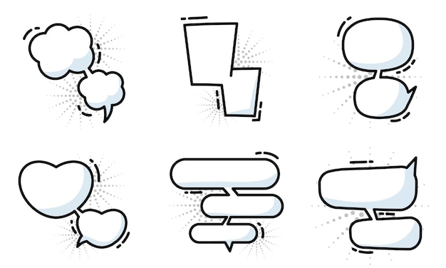 Set of different empty comic speech bubbles Vector