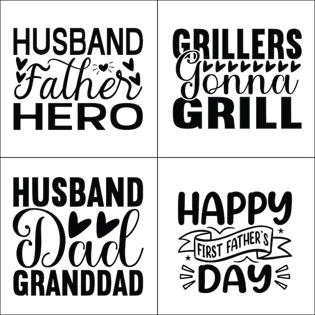 A set of different fonts for a happy first dad's day.