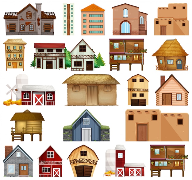 Set of different house