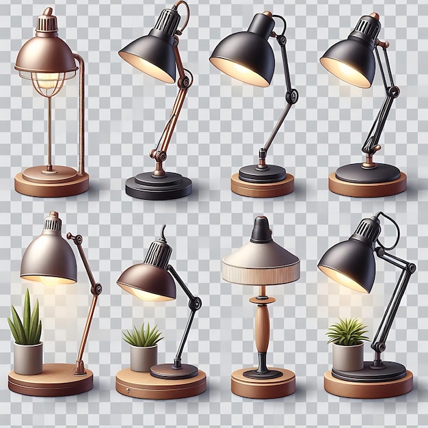 Vector a set of different lamps with one that says lamp