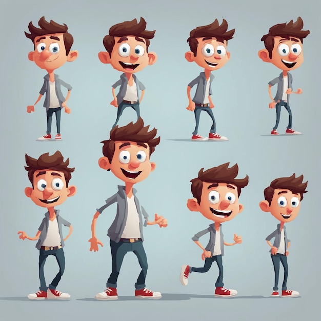 Vector set of different positions of hands legs head for animation