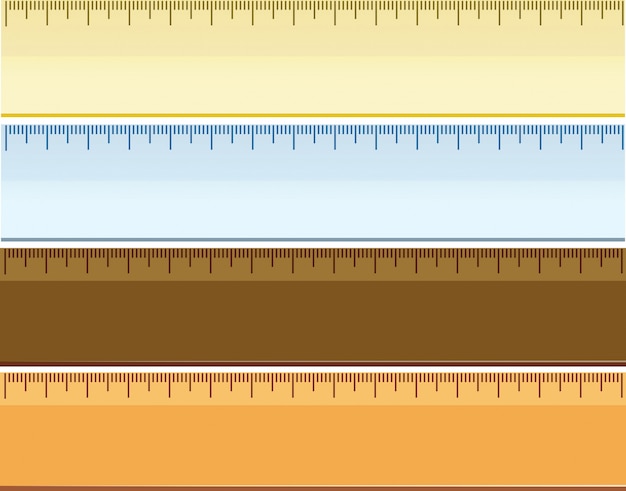 Set of different ruler