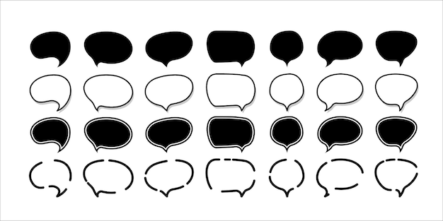 Set of different speech bubbles illustration