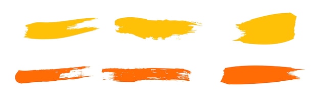 Set of different strokes of colored paint on a white background Vector