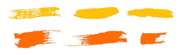 Set of different strokes of colored paint on a white background Vector