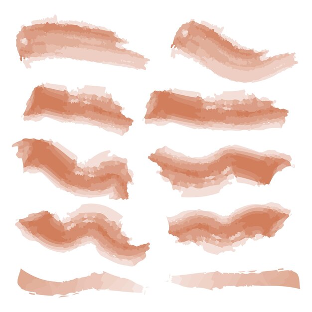 Vector a set of different types of bacon on a white background