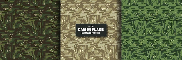 Set of Digital Camouflage Pattern