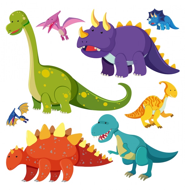 Set of dinosaur character