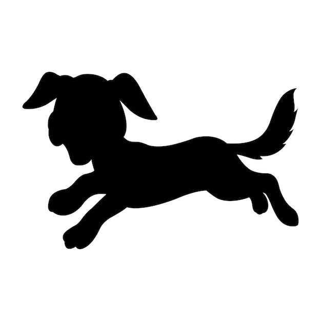 Set of dog silhouette vector isolated on white background animals silhouette set coloring book kids