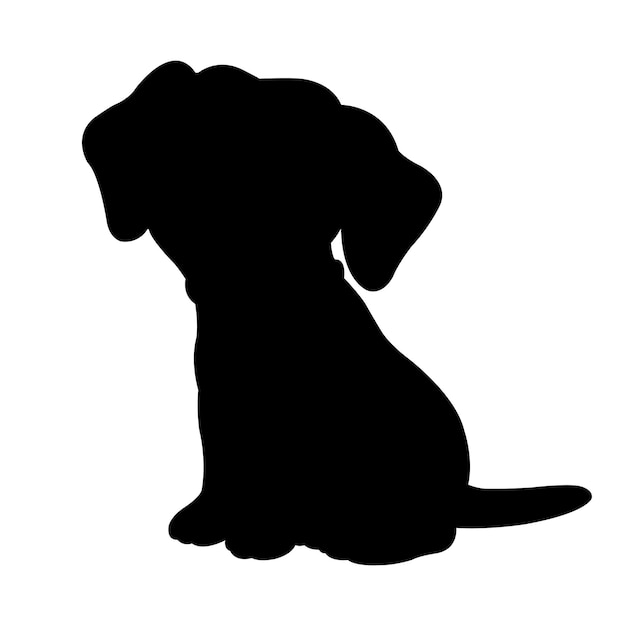 Set of dog silhouette vector isolated on white background animals silhouette set coloring book kids