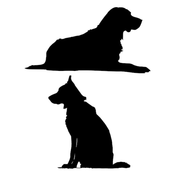 Set of Dog silhouettes