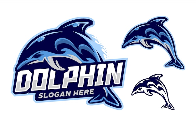 Set of dolphin sport logo mascot