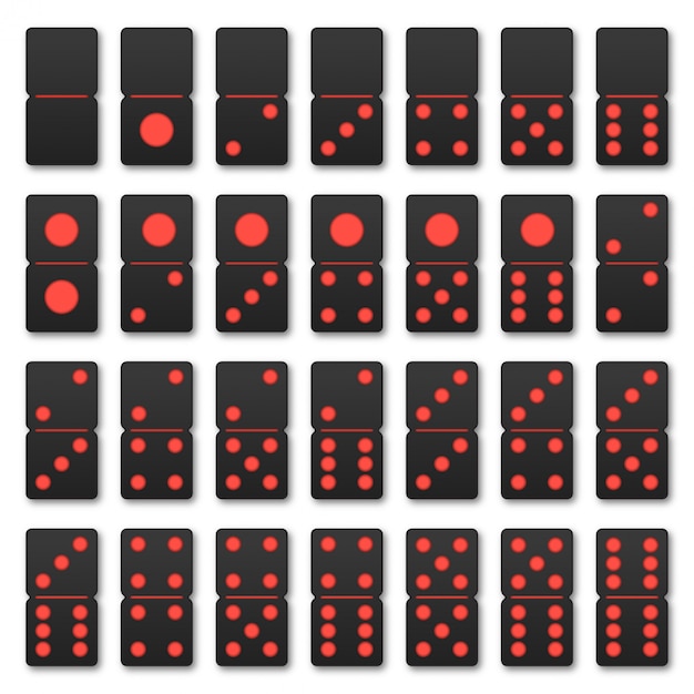 Set of domino tiles