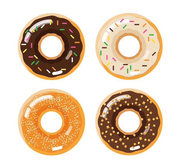 set of donuts isolated element	vector illustration