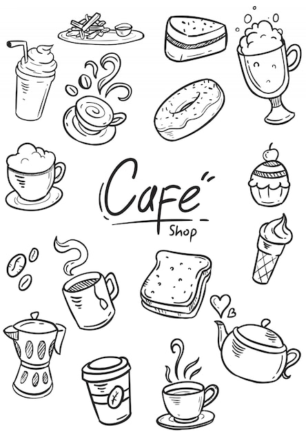 Set of Doodle Cafe Illustration