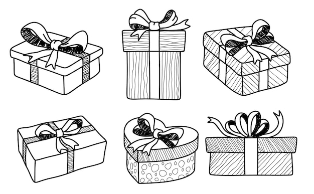 set of doodle gift box