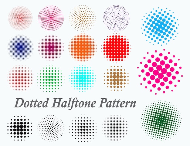 set of dotted seamless pattern or halftone dot pattern seamless or gradient smooth dot