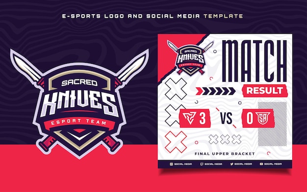 Set of E-sports Gaming Flyer Template for social media Banner  and Gaming Tournament Logo