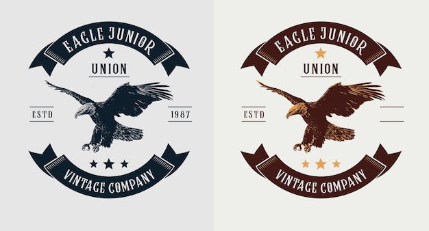 Set of eagle vintage logo