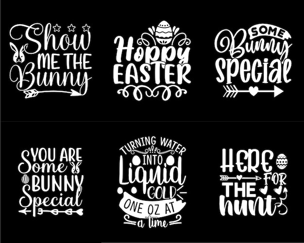 Set of Easter day lettering for gift card