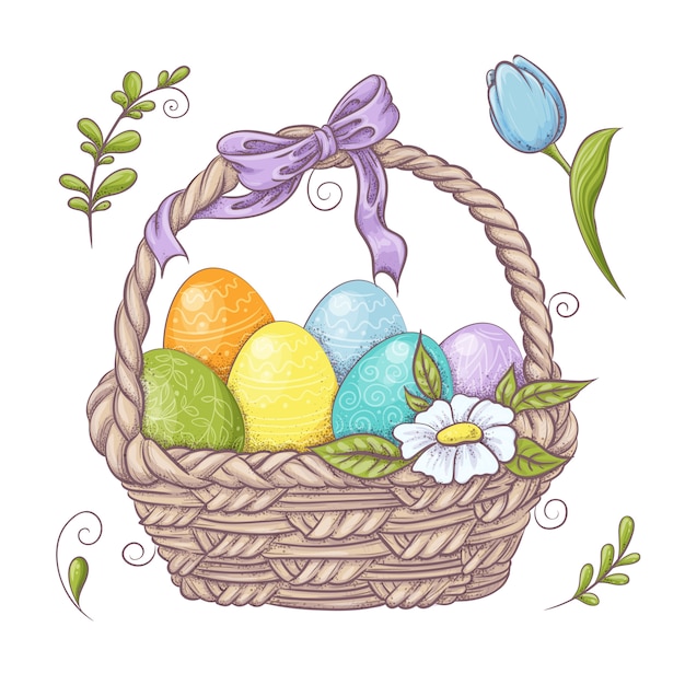 Set of Easter design elements. 