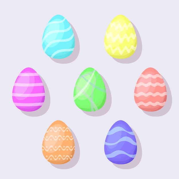 Set of Easter eggs Vector illustration