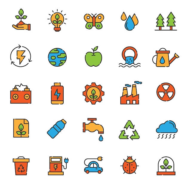 set of ecology icon 