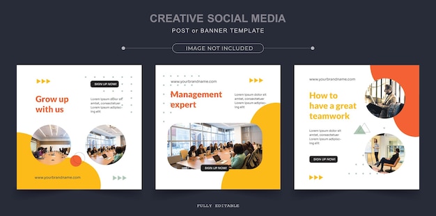 Set of Editable minimal business social ads corporate web banners social post ads