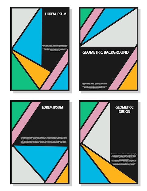 Set of editable templates for your covers with abstract geometric pattern for the print editionsxA