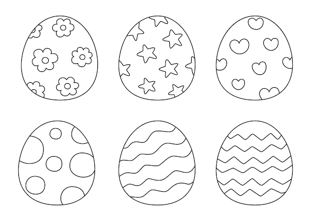 Set of eggs for easter day isolated on white background