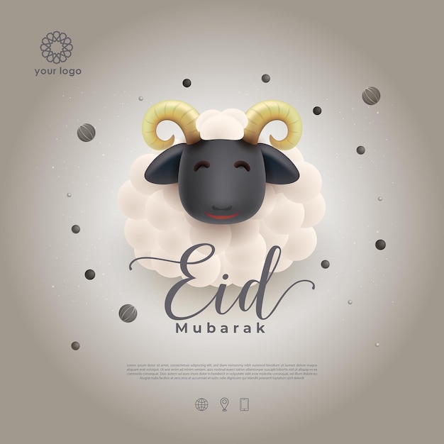 Vector set eid adha mubarak greeting design with arabic islamic calligraphy and a new model islamic orname