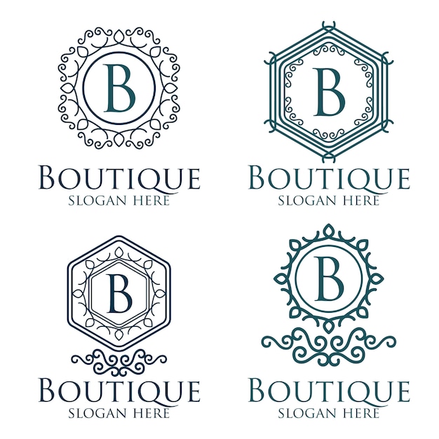 set of elegant  boutique logo