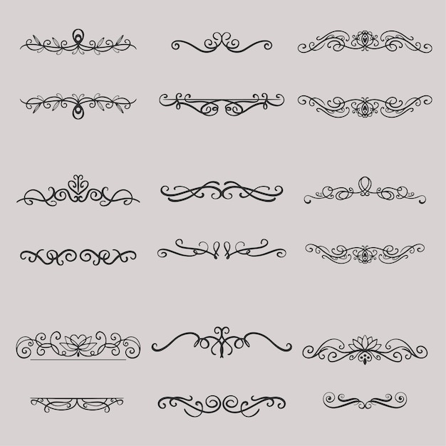 Set of elegant hand drawn dividers