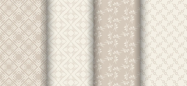 Set of elegant seamless patterns for wallpapers