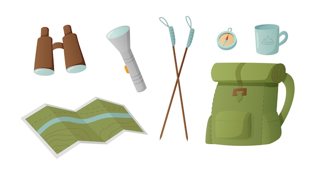 Set of elements for a hike Tactical equipment