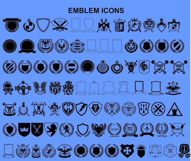 set of emblem icons vector