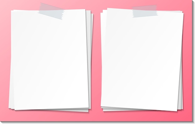 Set of empty sticky note paper template