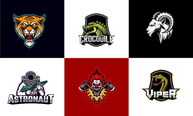 Set of esport logo template