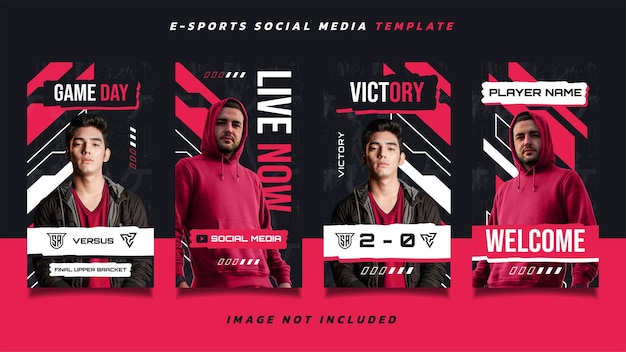 Set of Esports Gaming Social Media Post or Story Design Template