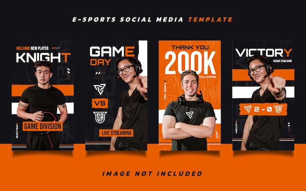 Set of Esports Gaming Social Media Post or Story Design Template