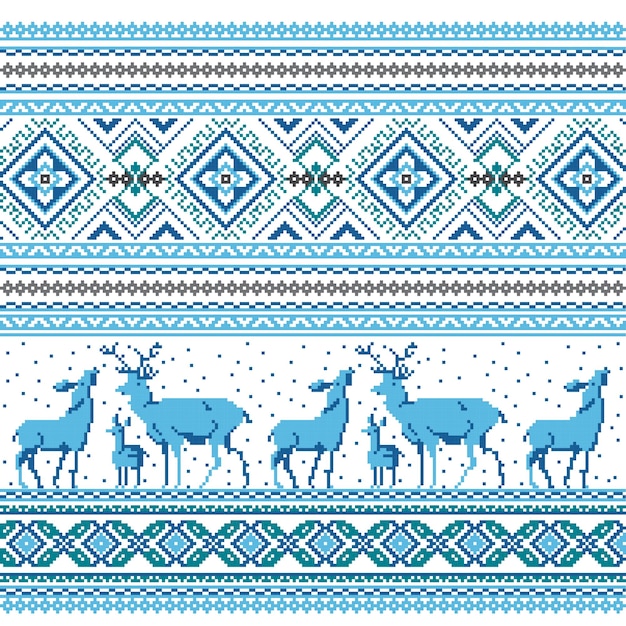 Set of Ethnic holiday ornament pattern in different colors