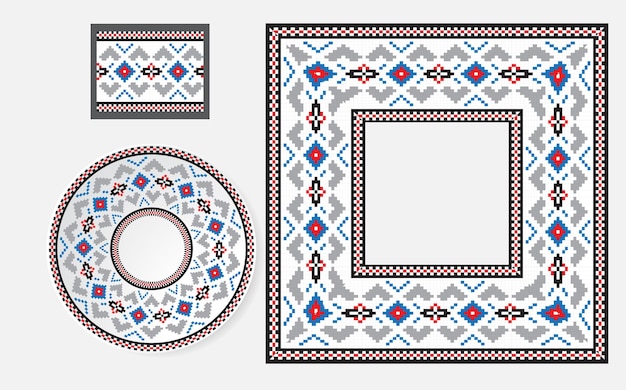 Set of Ethnic ornament pattern brushes