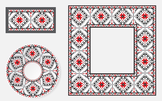 Set of Ethnic ornament pattern brushes