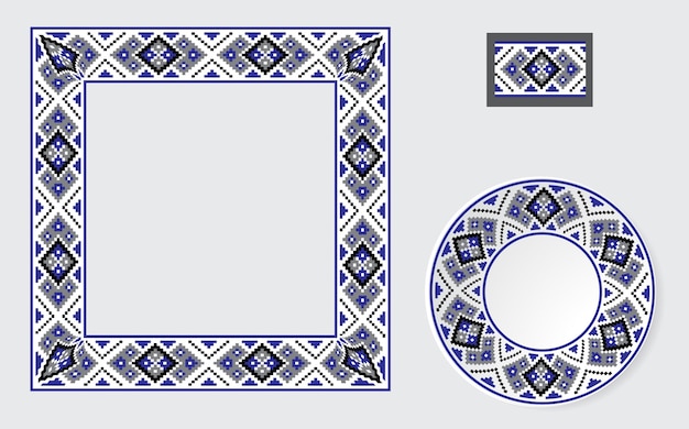 Set of Ethnic ornament pattern brushes