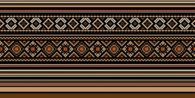 Set of Ethnic ornament pattern in different colors Vector illustration