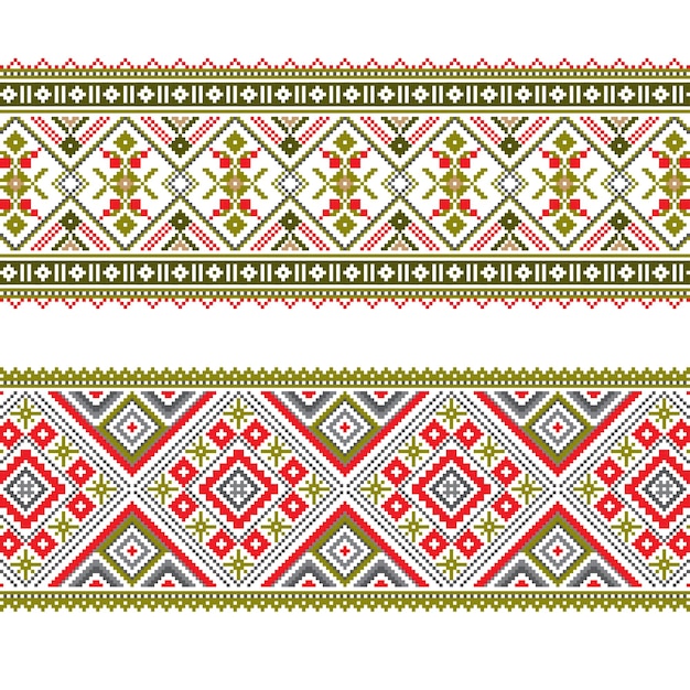 Set of Ethnic ornament pattern in different colors