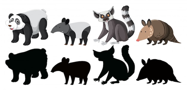 Set of exotic animals character