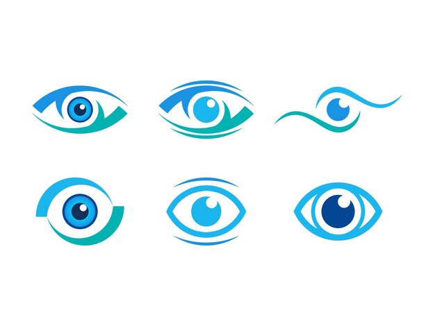 set of eye logo icon vector template