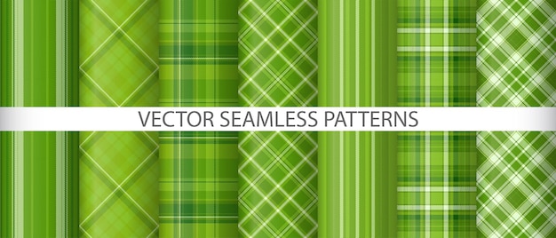 Set fabric vector textile Plaid pattern check Background texture seamless tartan