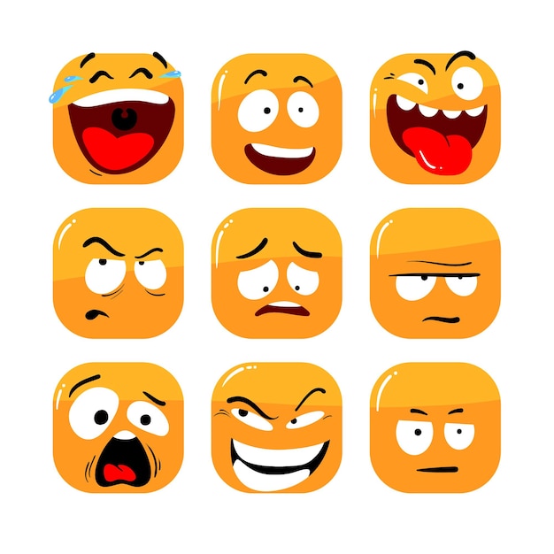 Set of Face Expression Icons